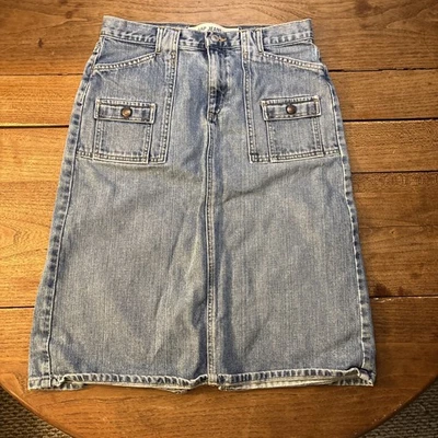 DE COLECCIÓN Falda Hueca Mujer 6 Azul Denim Jeans Cottage Core Grunge Abertura Utilidad Y2K Foto 1 de 4