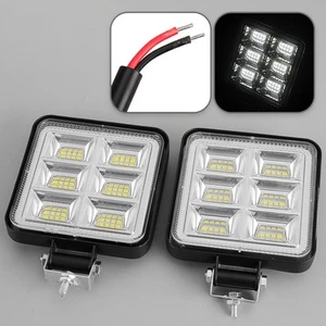 2pc Square 4" LED Driving Work Light Spot Flood Pods OffRoad Truck FOG Lamp jh - Picture 1 of 8