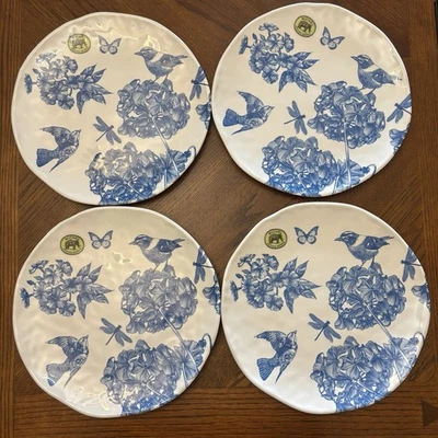 Michel Design Works Melamine 11" Dinner Plates Indigo Cotton, Set of 4 - Image 1 of 4