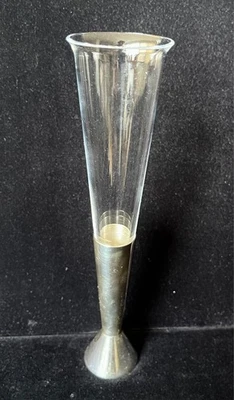 Jarrón CHRISTOFLE plateado y vidrio 8" Foto 1 de 4