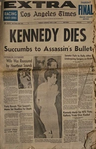 Los Angeles Times CA newspapers ASSASSINATION of Senator ROBERT F KENNEDY.N.O.S - Picture 1 of 2
