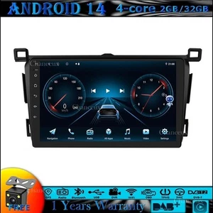 9"Android 14 Head Unit Radio Carplay GPS SAT Navi DAB For Toyota RAV4 2013-2018 - Picture 1 of 1