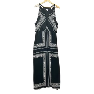 Old Navy Womens Maxi Dress XXL Black Bandana Print Boho Festival Resort Beachy - Picture 1 of 7