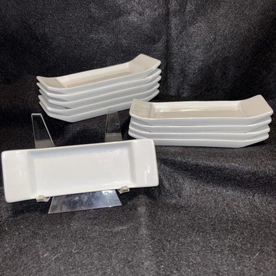 Pier 1 Tasting Party Condiment Dip Sauce Tray 10 Small White Rectangle Porcelain - Image 1 of 4