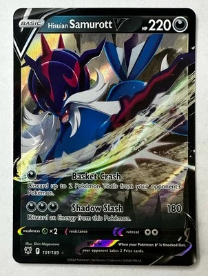 Hisuian Samurott V 101/189 SWSH10: Astral Radiance Pokemon TCG Card - Image 1 of 2