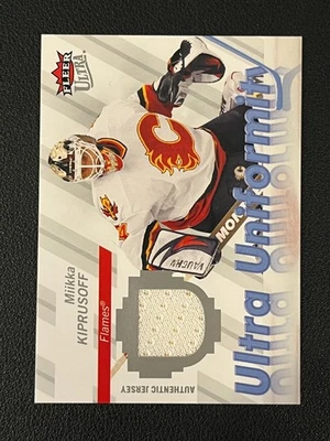 Miika Kiprusoff 2007-08 Fleer Ultra Game Jersey Ultra Uniformity Flames - Image 1 of 2