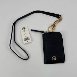 Nuevo ~ Cordón Tory Burch Robinson ~ Negro con símbolo dorado ~ Nuevo con etiquetas - Imagen 1 de 7