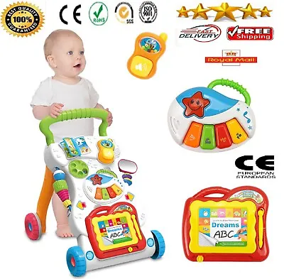 Deluxe Baby Musical Walkers First Step Activity Fitness Stroller Sit & Play Uk • 19.90£