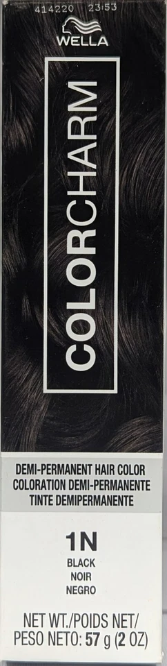 Open Box - Wella Color Charm Demi-Permanent Hair Color 2oz 1N Black
