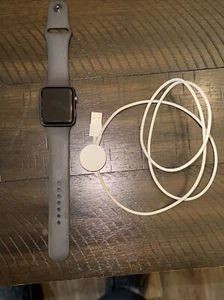 Apple Watch Series 3 42mm Stainless Steel Case Black Sport Band Smartwatch -... - Picture 1 of 6