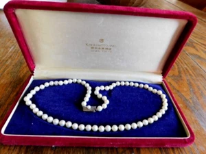 "Collar Mikimoto 20"" Akoya Cultivado 5 mm Perla Hilo Cierre Plata 925 y Caja" - Imagen 1 de 4