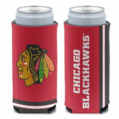 CHICAGO BLACKHAWKS 12 0Z SELTZER SLIM CAN COOZIE COOLER HOLDER NHL LICENSED Cover