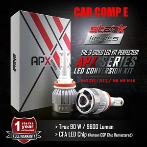 Stark APX 90W 9600LM LED 6000K Bulbs White Fog Light Conversion Kit PAIR - H8 - Picture 1 of 7