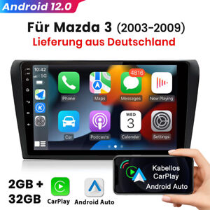 Android 12 Für Mazda 3 2003-2009 9" Autoradio CarPlay GPS Navi WiFi DAB+ RDS 32G