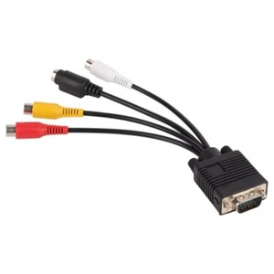 Cavo da VGA maschio a 3 RCA S-VIDEO femmina S-VHS cavetto adattatore audio tv pc - Imagen 1 de 3