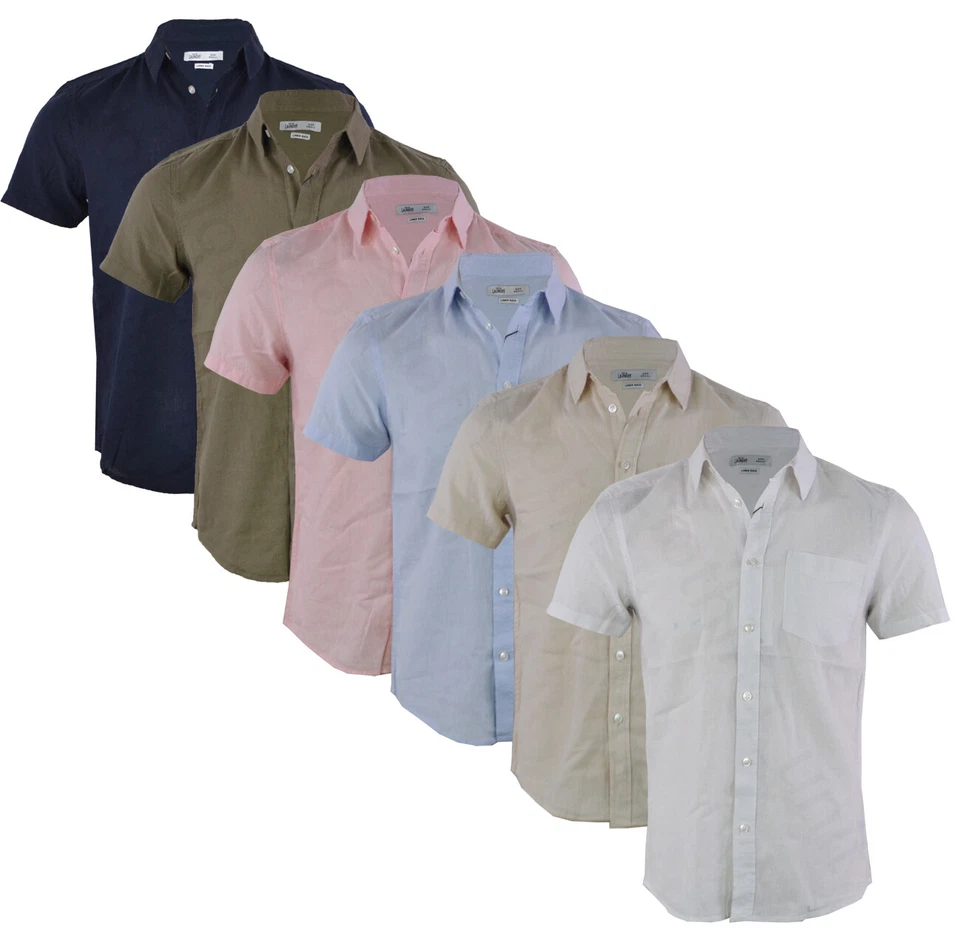 Mens Tokyo Laundry Linen Short Sleeved Shirt Casual Summer Classic Collar S-XXL - Image 1 of 1