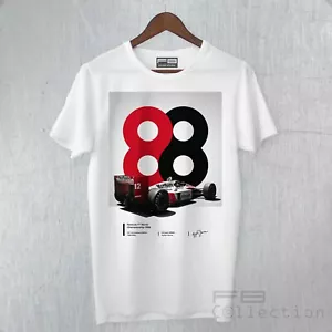T-Shirt Maglietta Tribute SENNA Ayrton Legend Driver F1 88 Driven To Perfection - Imagen 1 de 2