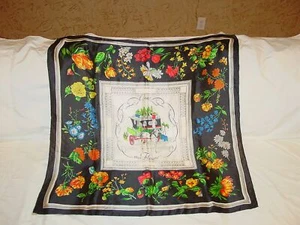 Damen reine Seide Quai Aux Fleurs Blumen Schal Japan 31,25 Zoll Quadrat Blumen - Bild 1 von 10