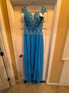 Wedding Gown Blue Size 12 - Picture 1 of 9