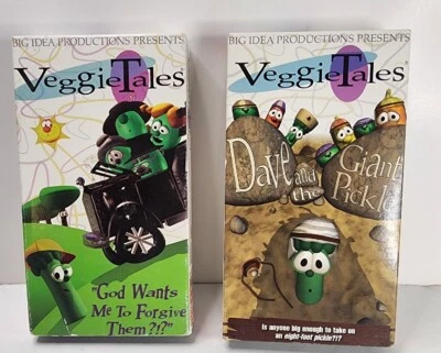 2-Veggie Tales VHS God Wants Me To Forgive Them, & Dave & the Giant Pickle - Image 1 of 4