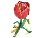 Ciel Schmuckset Box langer Stiel rote Rose Blume Goldschleife österreichische Kristalle Neu