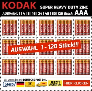 Kodak Super Heavy Duty AAA Micro Batterien im 4er Blister 1,5V LR03 AUSWAHL - Bild 1 von 2