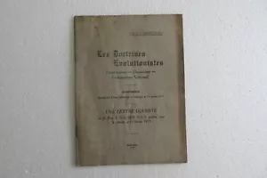 Les doctrines évolutionistes Dr DESROCHES Lettre du père GATIER 1913 - Foto 1 di 3