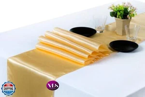 VDS Confezione 10 Runner da Tavolo Raso Charmeuse Raso Seta Centrotavola Panno Li - Foto 1 di 5