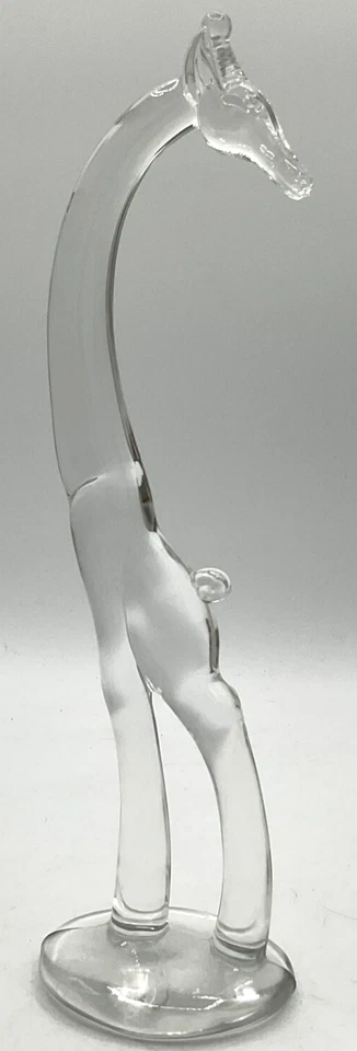 "Estatua de colección de jirafa de vidrio Heisey de 10 3/4"" de alto animal de zoológico de EE. UU. Sahara" Foto 1 de 4