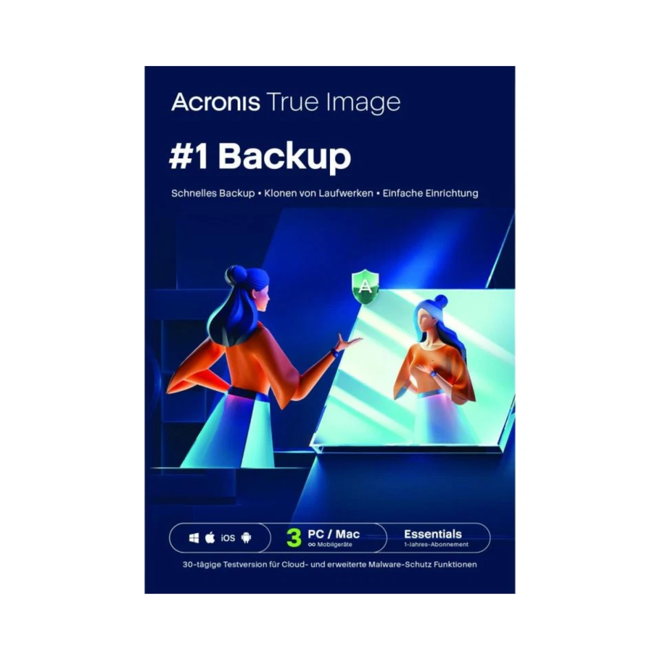 Acronis True Image Essentials (3 Geräte -1 Jahr) ESD Code per Mail NEU - Bild 1 von 1