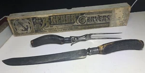 Antiguo juego de talla con talladores de anclaje de caja originales EE. UU. - Imagen 1 de 14