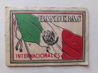 Vintage Mexican Sticker Album BANDERAS INTERNATIONAL FLAGS Complete from 30's - Image 1 of 4