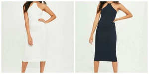 Missguided Racer Neck Midi Dress In White or Navy (M73/11)