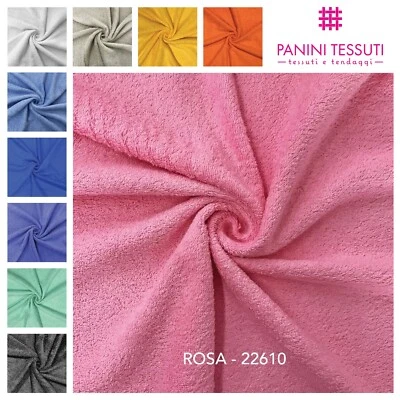 Tessuto stoffa soffice SPUGNA AL METRO 100% COTONE morbido asciugamano telo mare