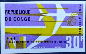 Congo 1966 imperf - MNH - Palne Aviation Air Mail 30 Frank Stamp - Picture 1 of 3