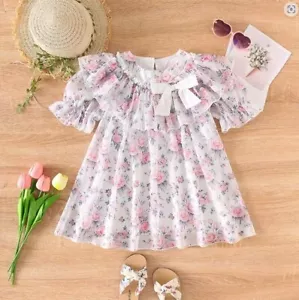 NEW Girls Floral Ruffle Sleeveless Dress Easter - Picture 1 of 9
