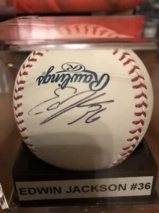 Edwin Jackson Autographed Baseball (Selig) - Picture 1 of 2