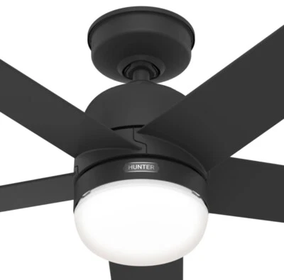 Hunter 52" Matte Black Outdoor Wet Rated LED Ceiling Fan - Image 1 of 2