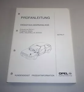 Manual de Taller Instrucciones Inspección Opel Astra F Sistema Antirrobo Stand - Imagen 1 de 1