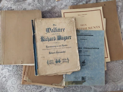 RARE - LOT PARTITIONS MUSICALES ANCIENNES - PIANO VIOLON - WAGNER DIE WALKÜRE - Photo 1/4
