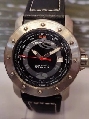 RELOJ KAHUNA CUARZO ESFERA NEGRA Y GRIS 10575 HOMBRE COMPLETO ESTADO DE FUNCIONAMIENTO VINTAGE Foto 1 de 4