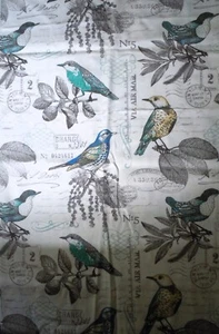 Richloom Stoffe Baumwolle Canvas Polsterstoff "Via Airmail" Vögel 1,5 Yards - Bild 1 von 3