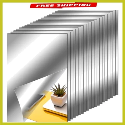 20-Piece Flexible Mirror Sheets - Self-Adhesive Wall Decor for Any Room - Image 1 of 4