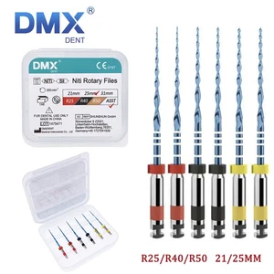 6Pcs DMXDENT Dental Endo Files Root Canal Endodontic NITI Rotary File 21/25MM - Picture 1 of 13