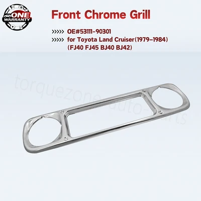 Grelha dianteira cromada Fit Toyota Land Cruiser BJ40 FJ40 79-84 53111-90301 - Imagem 1 de 4