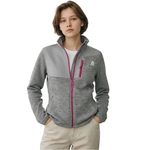 Reebok graue Fleecejacke mit durchgehendem Reißverschluss Mädchen L 14/16 (Damen S) Activewear sportlich - Bild 1 von 10