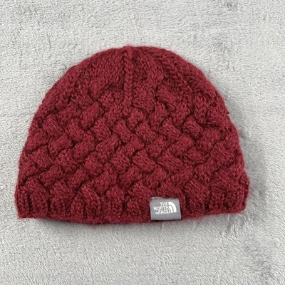 The North Face Hat Beanie Fitted One Size Red Wool Alpaca Blend Knit Winter Ski - Image 1 of 4