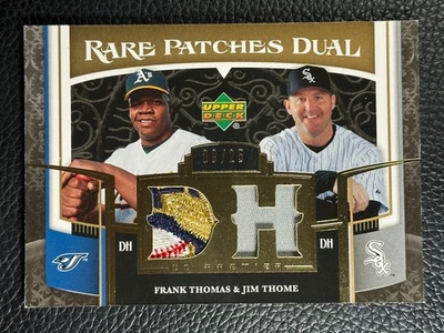 2007 Upper Deck UD Premier Frank Thomas Jim Thome 9/25 Game Used Logo Patch - Image 1 of 2