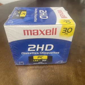 30 Pack Maxell MF2HD 3.5" High Density Floppy Disk Pack New SEALED - Afbeelding 1 van 5
