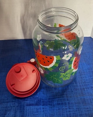 Tarro de té de sol vintage de 1 galón con boquilla hojas verdes sandía ¡SIN FUGAS! Foto 1 de 4